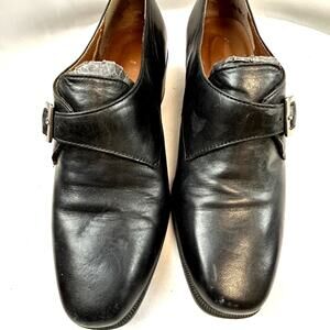 SKU2271 Easy Spirit Women Size 6 Black Leather Pumps Buckle Square Toe Heels